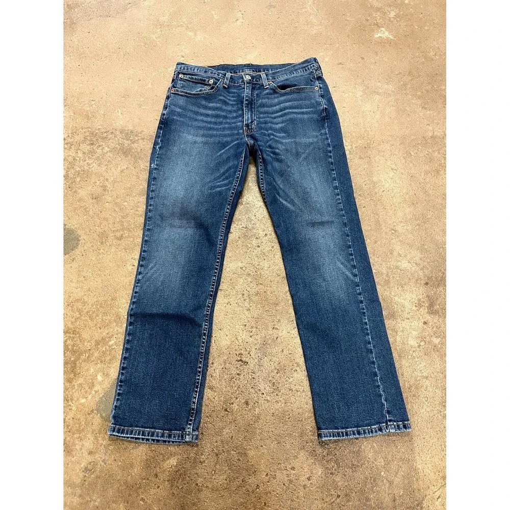 Levi's 514 Straight Leg Jeans Mens 34x30 Blue Denim Cotton Stretch Mid Rise